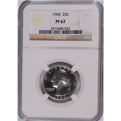 1960 WASHINGTON QUARTER, NGC PROOF-67