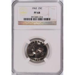 1962 WASHINGTON QUARTER, NGC PROOF-68!