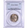 Image 1 : 1938 WASHINGTON QUARTER PCGS MS65 NICE TONING ON OBVERSE