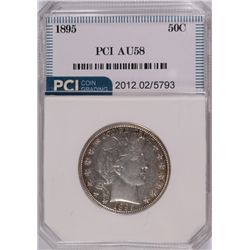 1895 BARBER HALF DOLLAR, PCI AU-58  WHITE