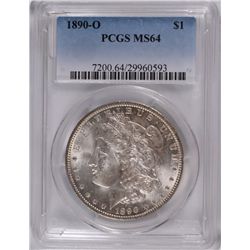 1890-O MORGAN SILVER DOLLAR, PCGS  MS-64
