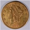 Image 1 : 1884-CC $20 GOLD LIBERTY (VERY TOUGH COIN)