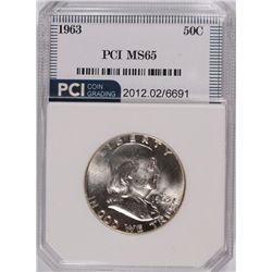 1963 FRANKLIN HALF DOLLAR, PCI MS-65 FBL