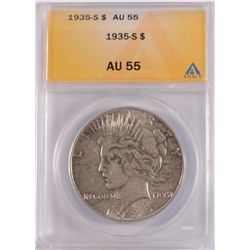 1935-S PEACE DOLLAR ANACS AU-55