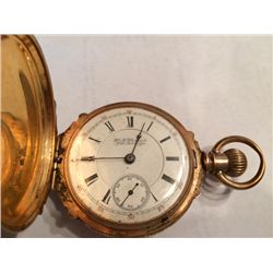 14K Gold Antique Pocket Watch, 147.7 Grams Total Wt, 97.6 Grams Gold