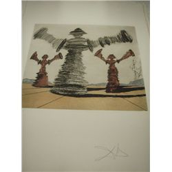 Salvador Dali "Spinning Man". Original Hand Signed & Numbered Etching, W/COA. 1 of only 50. 30"x22".