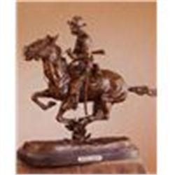 Frederick Remington "Trooper of the Plains" Bronze Sculpture 15"x12"