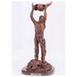 Frederick Remington "Calling the Buffalo" Pure Bronze Sculpture Handmade in the USA 17"x8"x8"