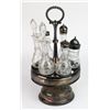 Image 1 : Antique 6 bottle cruet set in silver plate