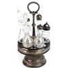 Image 2 : Antique 6 bottle cruet set in silver plate