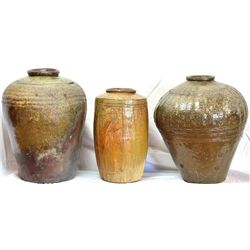 Collection of 3 outdoor vases in pottery