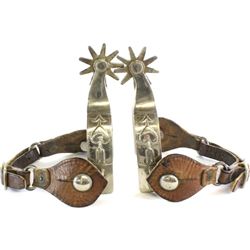 Pair Kelly marked spurs single mount with heart