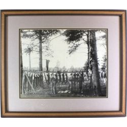 Framed Black and White photo of deer hunters