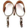Image 2 : Silver inlaid spurs with large 2 1/2" 12 point