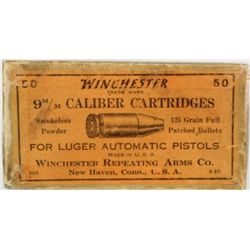 Winchester 9mm Luger ammo full correct box.