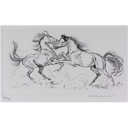 Original etching by Nancy McLaughlin (1932-1985)