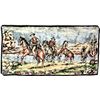 Image 1 : Vintage velour tapestry of cowboys on horseback