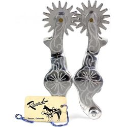 Unused Ricardo spurs in aluminum single engraved