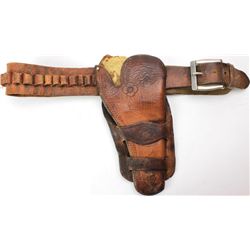 Unmarked double loop holster and belt for Colt