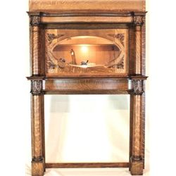 Antique oak quarter sawn fireplace mantle