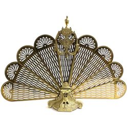 Solid brass fireplace screen showing fine