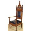 Image 1 : Victorian walnut arm chair in Gothic style