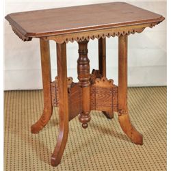Victorian Eastlake oak parlor table