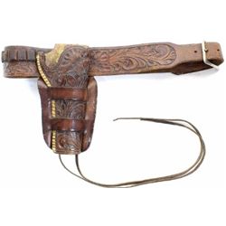 Heiser holster rig fully floral carved double loop