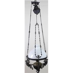 19th C. hanging parlor lamp