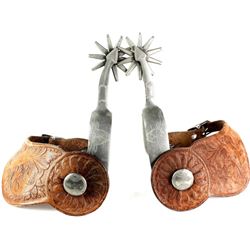 Buermann star steel silver spurs with engraved