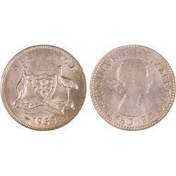 1958 Australian QEII Sixpence Error Coin