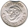 Image 1 : 1952 Australian QEII Shilling Error Coin - Clipped Planchet