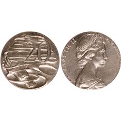 No Date Australian Twenty Cent Error Coin - Struck on a Ten Cent Planchet