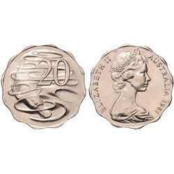 1981 Australian Twenty Cent Error Coin - Struck on a Hong Kong Two Dollar Planchet