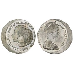 1981 Australian Fifty Cent Error Coin - Struck off Centre