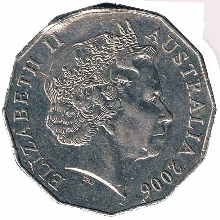 2006 Australian Fifty Cent Error Coin Slipped Collar 2006 Australian Fifty Cent Error Coin Slipped Collar