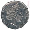 Image 1 : 2006 Australian Fifty Cent Error Coin - Slipped Collar