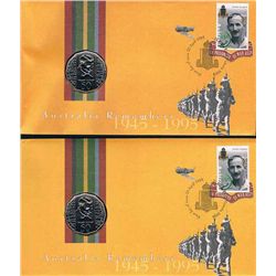 1995 Australia Remembers 50c PNC x 2