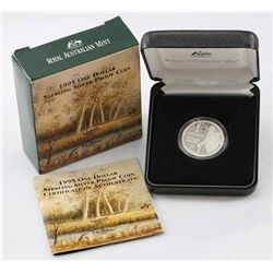 1995 Waltzing Matilda Sterling Silver Proof One Dollar Coin