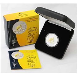 2007 Rolf Harris Selectively Gold Plated 1oz Silver Kangaroo Proof Coin