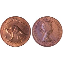 1955 Australian QEII Proof Penny