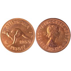 1955 Australian QEII Proof Penny
