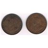 Image 2 : 1933/2 Australian KGV Overdate Penny x 2