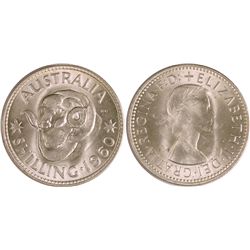 1960-61-62 Australian QEII Shillings