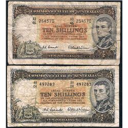 1954 & 1961 QEII Ten Shilling Notes