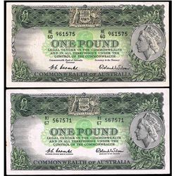 1953 & 1961 Coombs/Wilson QEII One Pound Notes