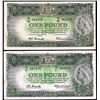 Image 1 : 1953 & 1961 Coombs/Wilson QEII One Pound Notes