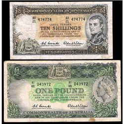 Coombs/Wilson Reserve Bank Ten Shilling & One Pound Pair