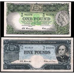 Coombs/Wilson Commonwealth Bank One & Five Pound Pair