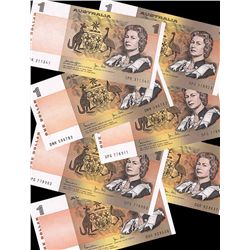 1979 & 1982 QEII One Dollar Note x 7